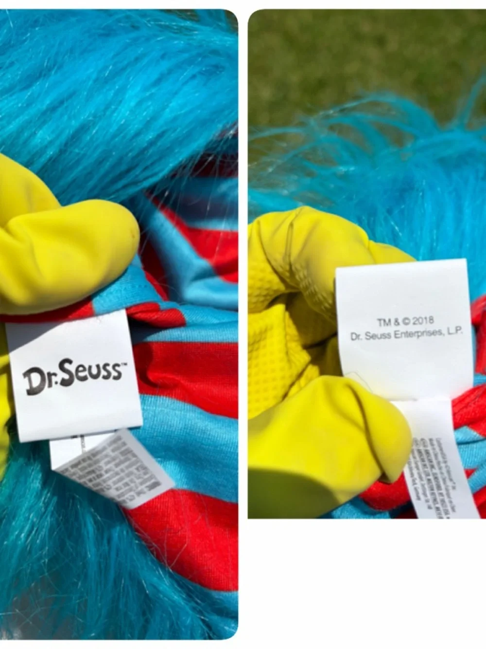 Dr. Seuss Cat in the hat thing 1 or thing 2 faux fur winter hat unisex